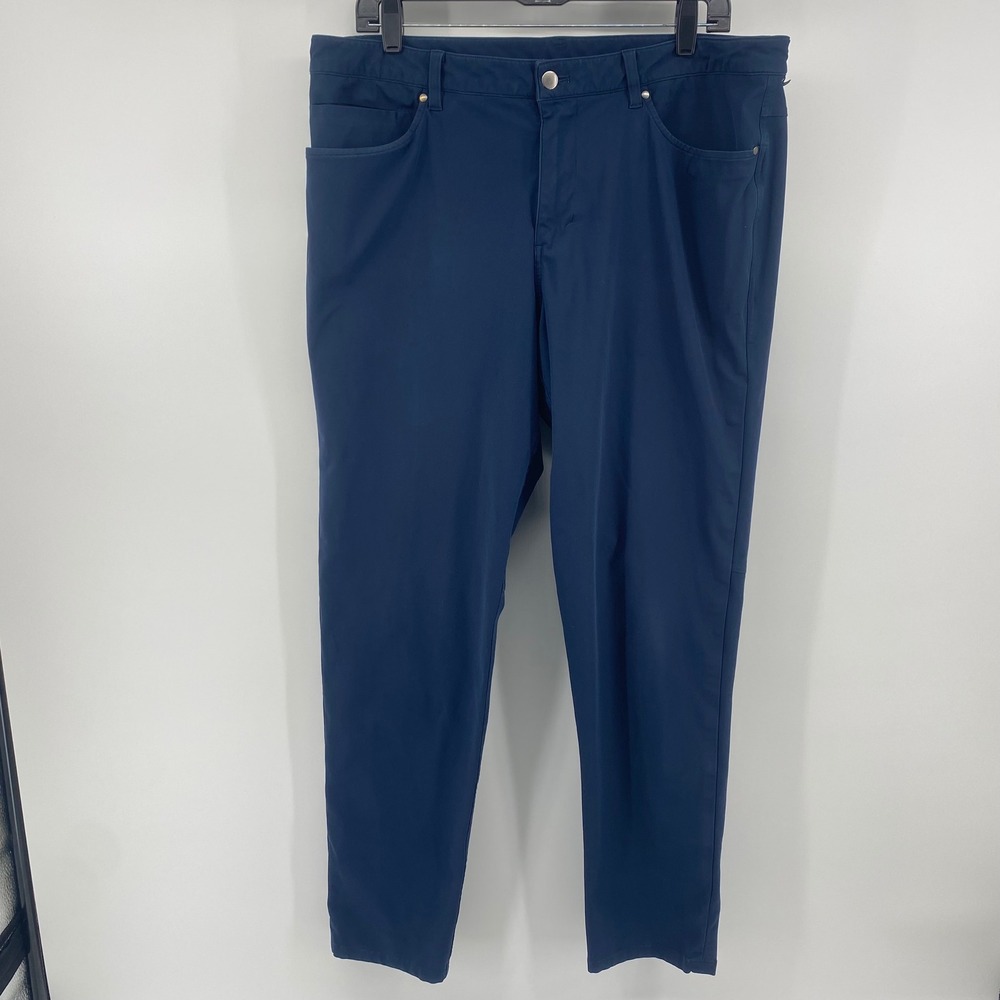 Lululemon ABC Pant Men‎ 36 Navy Blue Slim Fit Five Pocket Tech Trousers LM55525